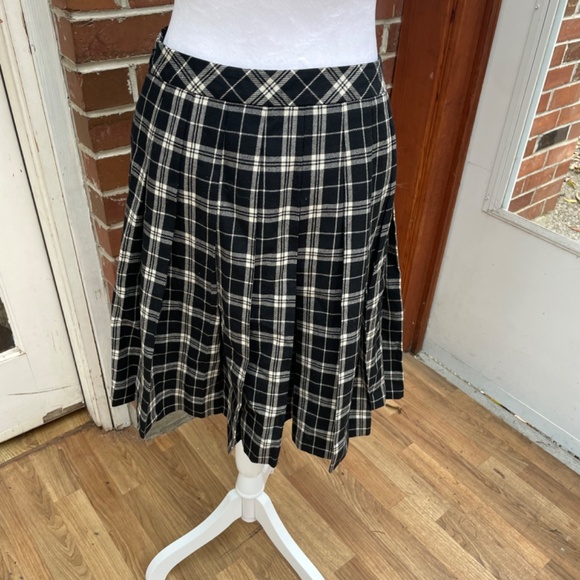 THE SCOTCH HOUSE wool tartan plaid pleated kilt midi A Line skirt 28 inch waist - Picture 2 of 4